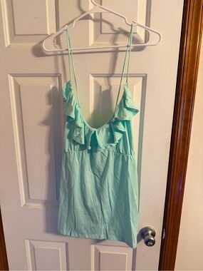 Culture Code Mint Green Ruffle Cami Tank 2X Adjustable Straps NWT